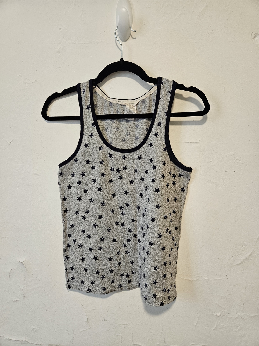 Lucky Brand Grey Star-Print Tank with Black Trim XS